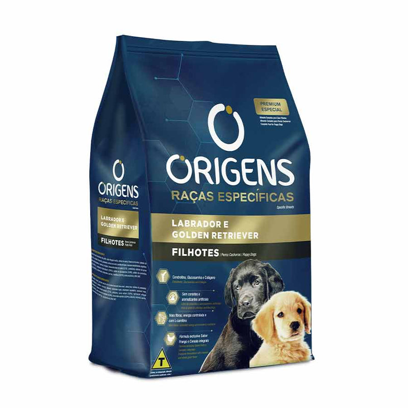 Ração Origens Raças Especificas para Labrador e Golden Retriever Filhotes 15kg