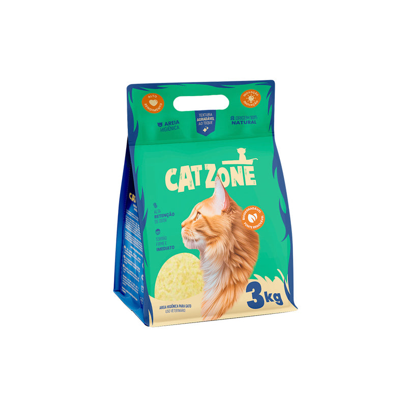 Areia Higiênica Cat Zone Biodegradável para Gatos 3 kg