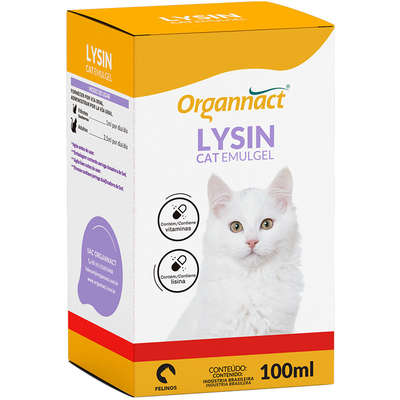 Suplemento Vitamínico Aminoácido Organnact Lysin Cat Emulgel