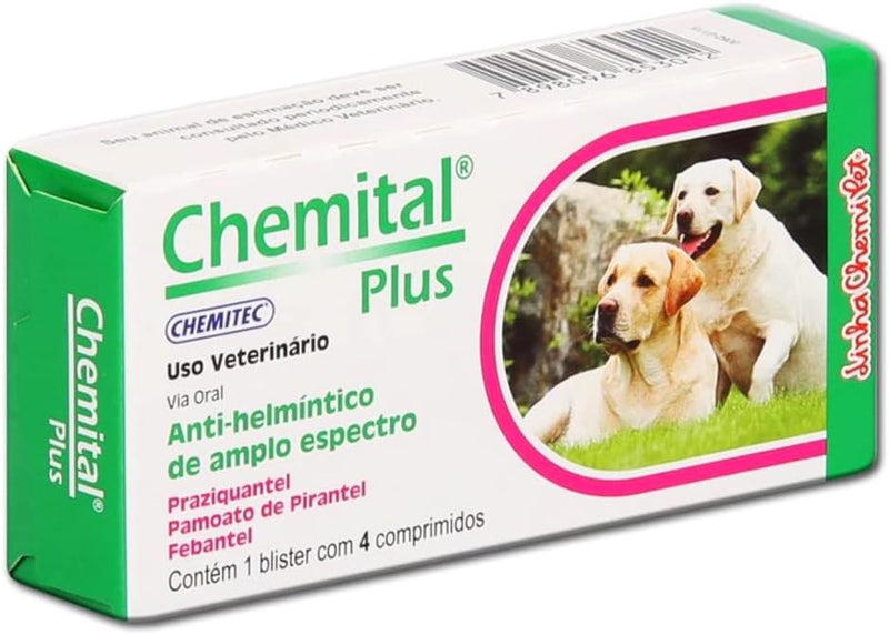 Medicamento Chemital para Cães Plus 4 Comprimidos