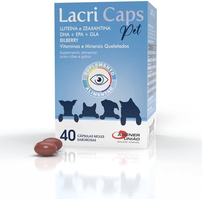Suplemento Alimentar Agener União Lacri Caps para Cães e Gatos - 40 Cápsulas