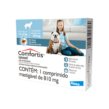 Antipulgas Comfortis 810 mg Cães de 18 a 27kg 1 comprimido