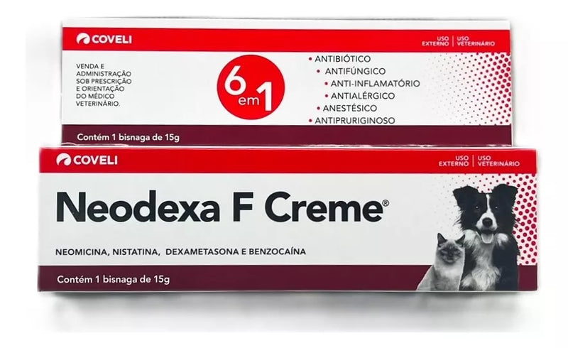 Neodexa Creme Coveli Ferimentos E Alergia Cães E Gatos 15g