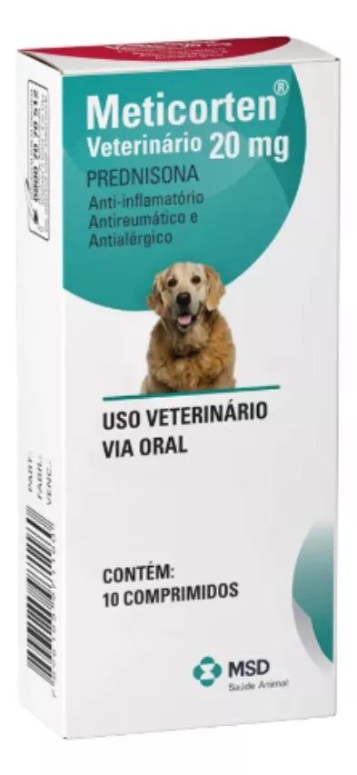 Meticorten Para Cães 20mg 10 Comprimidos
