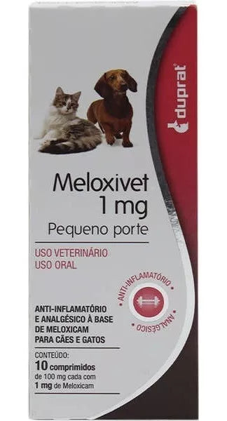 Meloxivet 1mg Pequeno Porte Cartela 10 Comprimidos Duprat