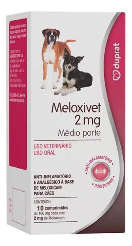 Meloxivet 2mg 10 Comprimidos Para Cães Médios - Duprat