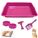 Kit bandeija de gato preta 1 bandeija + 2 rosa