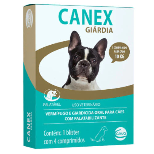 Vermífugo Ceva Canex Giárdia para Cães - 4 Comprimidos