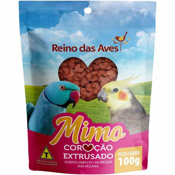 Reino Mimo Coração Extrusado Calopsita 100g