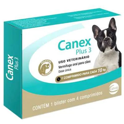 Vermífugo Ceva Canex Plus 3 para Cães 4 Comprimidos
